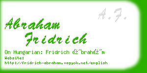 abraham fridrich business card